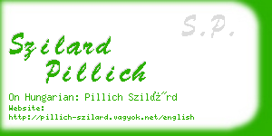 szilard pillich business card